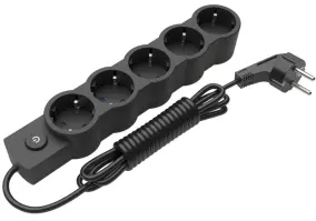Сетевой фильтр-удлинитель Electrum 5м Black (C-ES-1549)