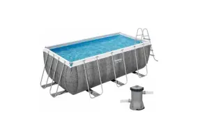 Бассейн каркасный Bestway 56722 Power Steel (412х201х122, карт. фильтр, лестница)