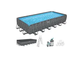 Бассейн каркасный Bestway Grey 561KG (732х366х132, пес. фильтр, лестница, тент)
