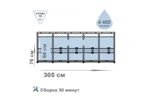 Бассейн каркасный Intex 26700 Premium (305х76см)