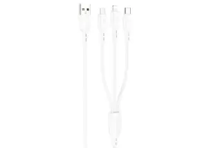 Кабель Borofone BX71 3-in-1 USB Type-A to Lightning/Micro USB/USB Type-C White (6974443384550)