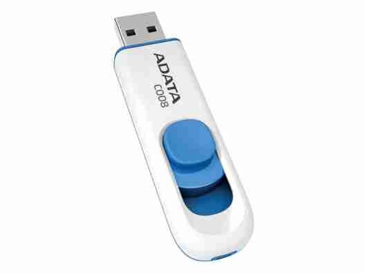 USB флеш накопитель A-Data 64 GB Classic C008 White/Blue (AC008-64G-RWE)